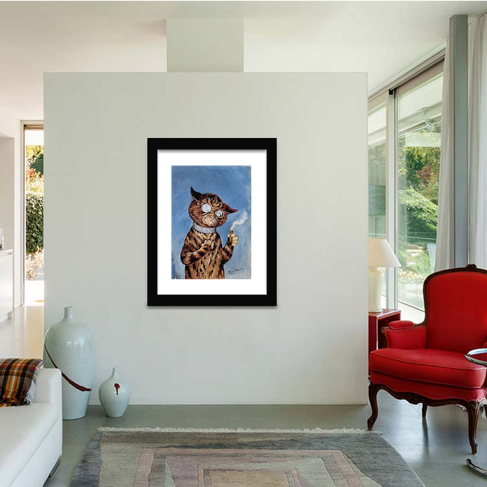 Cigar cat-Canvas art,Art print,Frame art