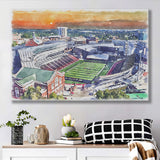 Cincinnati Bearcats Nippert Stadium Watercolor, Sport Art Prints Fan Gift, Canvas Prints Wall Art Decor
