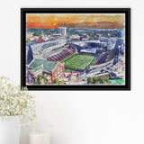 Cincinnati Bearcats Nippert Stadium Watercolor, Sport Art Prints Fan Gift, Framed Canvas Prints Wall Art Decor