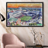 Cincinnati Bearcats Nippert Stadium Watercolor, Sport Art Prints Fan Gift, Framed Canvas Prints Wall Art Decor