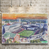 Cincinnati Bearcats Nippert Stadium Watercolor, Sport Art Prints Fan Gift, Canvas Prints Wall Art Decor