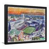 Cincinnati Bearcats Nippert Stadium Watercolor, Sport Prints Fan Gift, Framed Art Prints Wall Art Decor