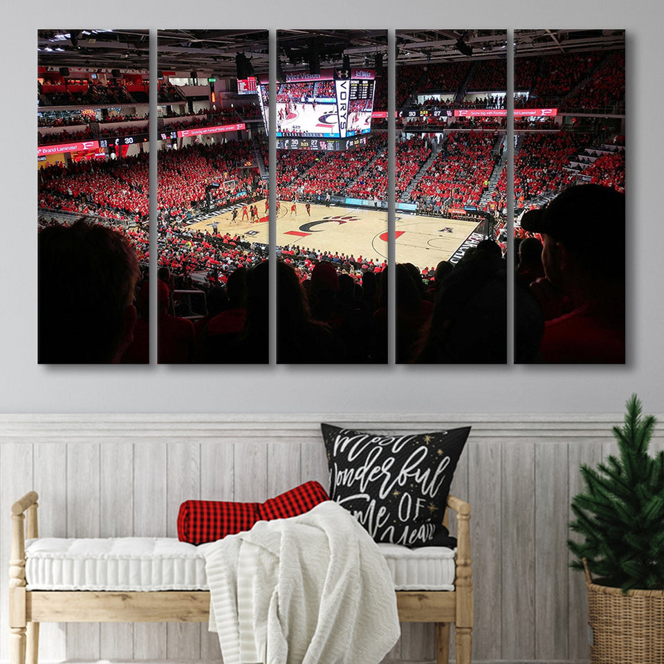 Cincinnati Bearcats Stadium Canvas Prints Fifth Third Arena Wall Art,Multi Panels B,Sport Stadium Art Prints, Fan Gift