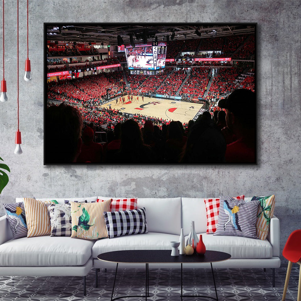 Cincinnati Bearcats Stadium Framed Canvas Prints Fifth Third Arena Wall Art,Sport Stadium Art Prints, Fan Gift