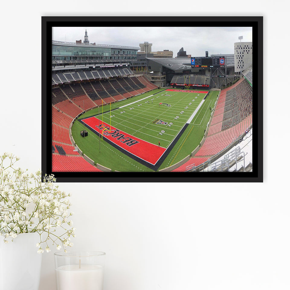 Cincinnati Bearcats Wall Art Nippert Stadium Framed Canvas Prints American,Sport Stadium Art Prints, Fan Gift