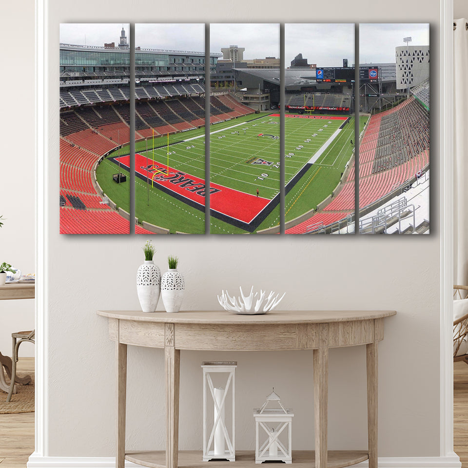 Cincinnati Bearcats Wall Art Nippert Stadium Canvas Prints American,Multi Panels B,Sport Stadium Art Prints, Fan Gift