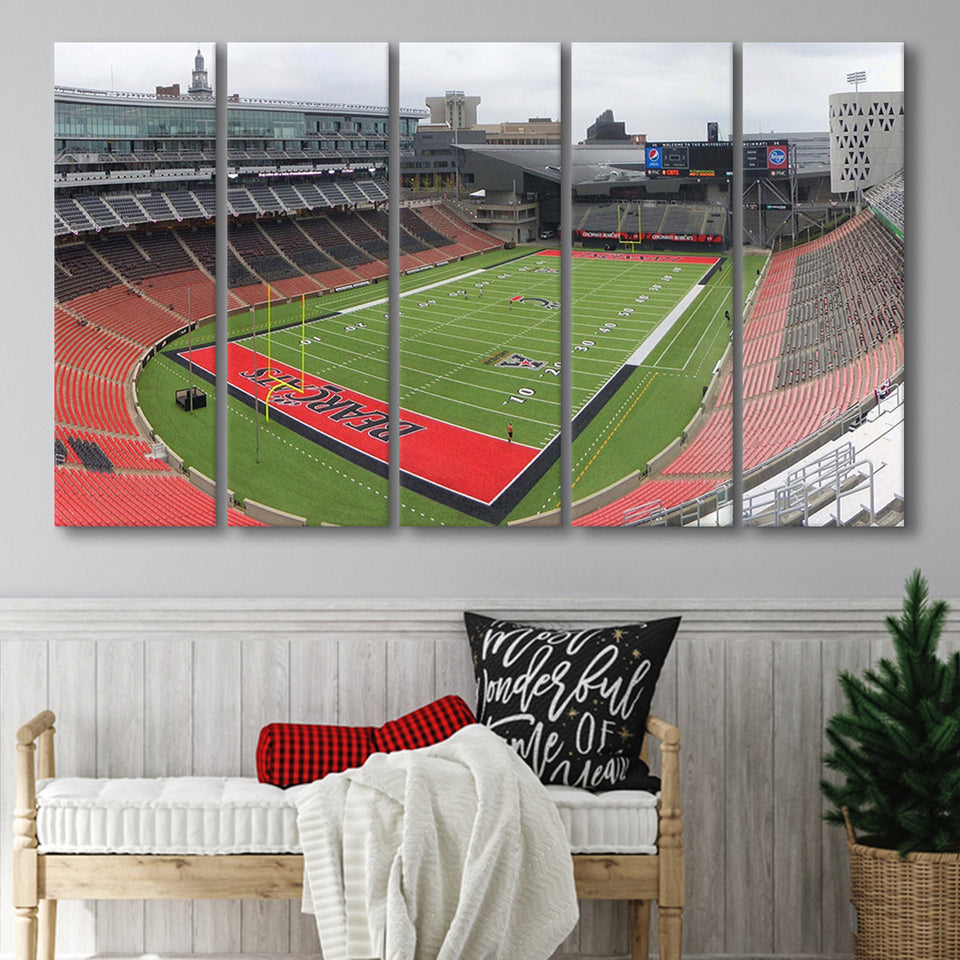 Cincinnati Bearcats Wall Art Nippert Stadium Canvas Prints American,Multi Panels B,Sport Stadium Art Prints, Fan Gift