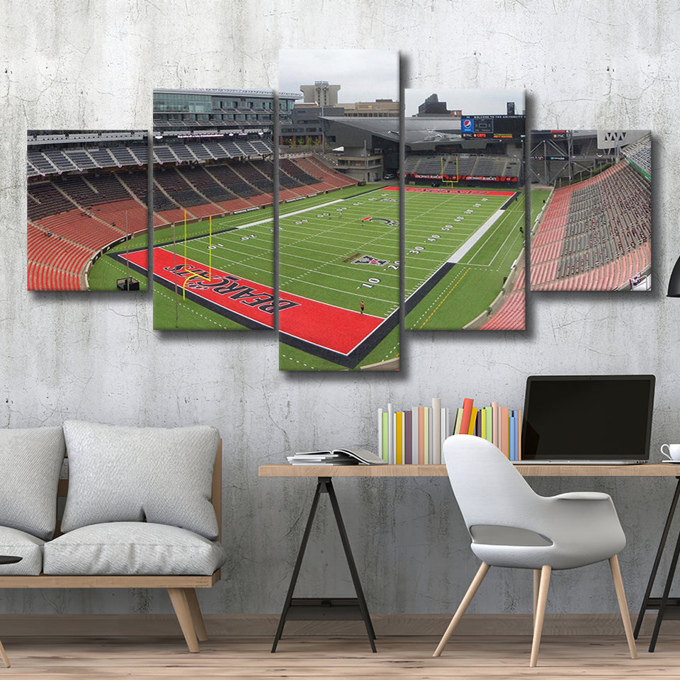 Cincinnati Bearcats Wall Art Nippert Stadium Canvas Prints American,Multi Panels,Sport Stadium Art Prints, Fan Gift
