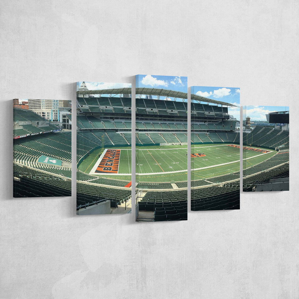 Cincinnati Bengals Stadium Canvas Prints Paul Brown Stadium Wall Art,Multi Panels,Sport Stadium Art Prints, Fan Gift