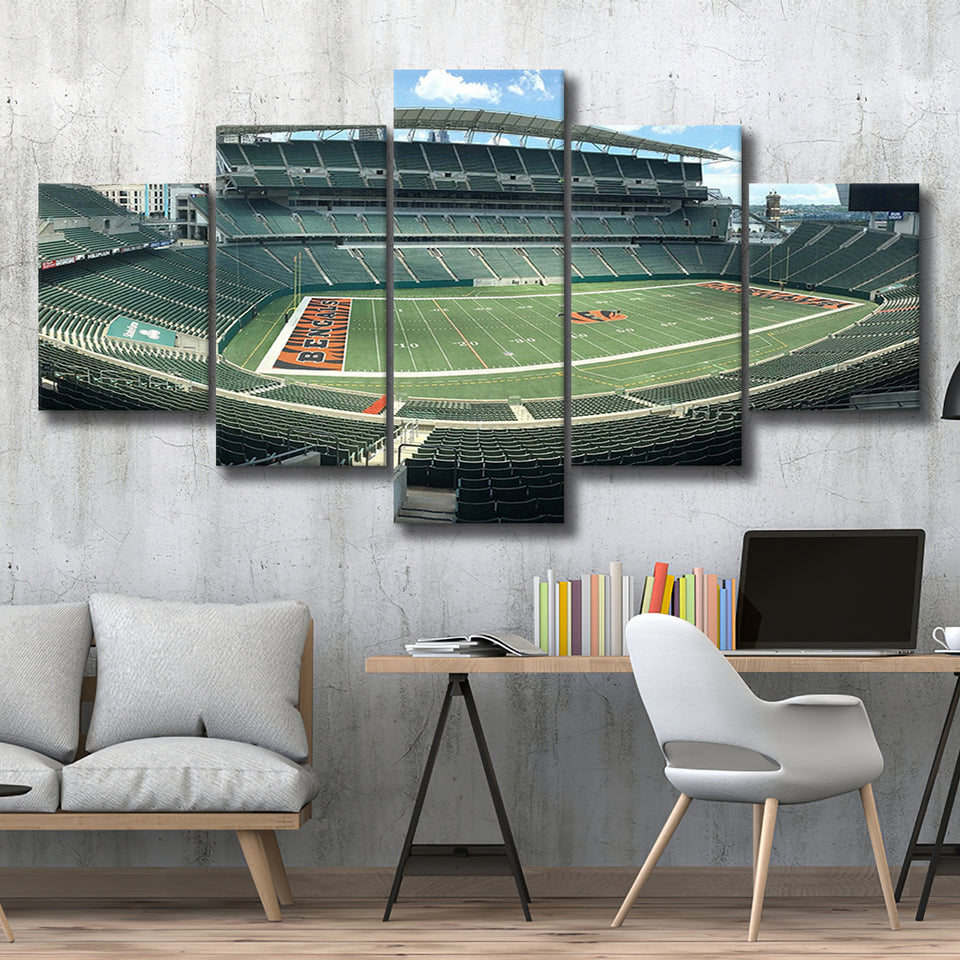 Cincinnati Bengals Stadium Canvas Prints Paul Brown Stadium Wall Art,Multi Panels,Sport Stadium Art Prints, Fan Gift