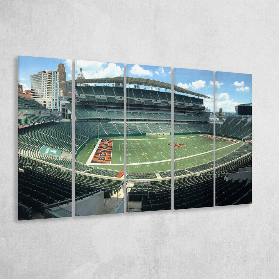 Cincinnati Bengals Stadium Canvas Prints Paul Brown Stadium Wall Art,Multi Panels B,Sport Stadium Art Prints, Fan Gift