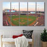 Cincinnati Reds Stadium Canvas Prints Great Americal Ballpark Wall Art,Multi Panels B,Sport Stadium Art Prints, Fan Gift