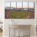 Cincinnati Reds Stadium Canvas Prints Great Americal Ballpark Wall Art,Multi Panels B,Sport Stadium Art Prints, Fan Gift