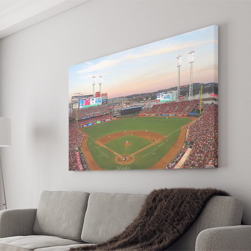 Cincinnati Reds Stadium Canvas Prints Great Americal Ballpark Wall Art,Sport Stadium Art Prints, Fan Gift, Wall Decor