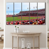 Cincinnati Reds Wall Art Great Americal Ballpark Stadium Canvas Prints,Multi Panels B,Sport Stadium Art Prints, Fan Gift