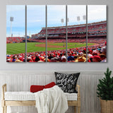 Cincinnati Reds Wall Art Great Americal Ballpark Stadium Canvas Prints,Multi Panels B,Sport Stadium Art Prints, Fan Gift