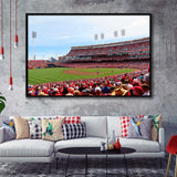 Cincinnati Reds Wall Art Great Americal Ballpark Stadium Framed Canvas Prints,Sport Stadium Art Prints, Fan Gift