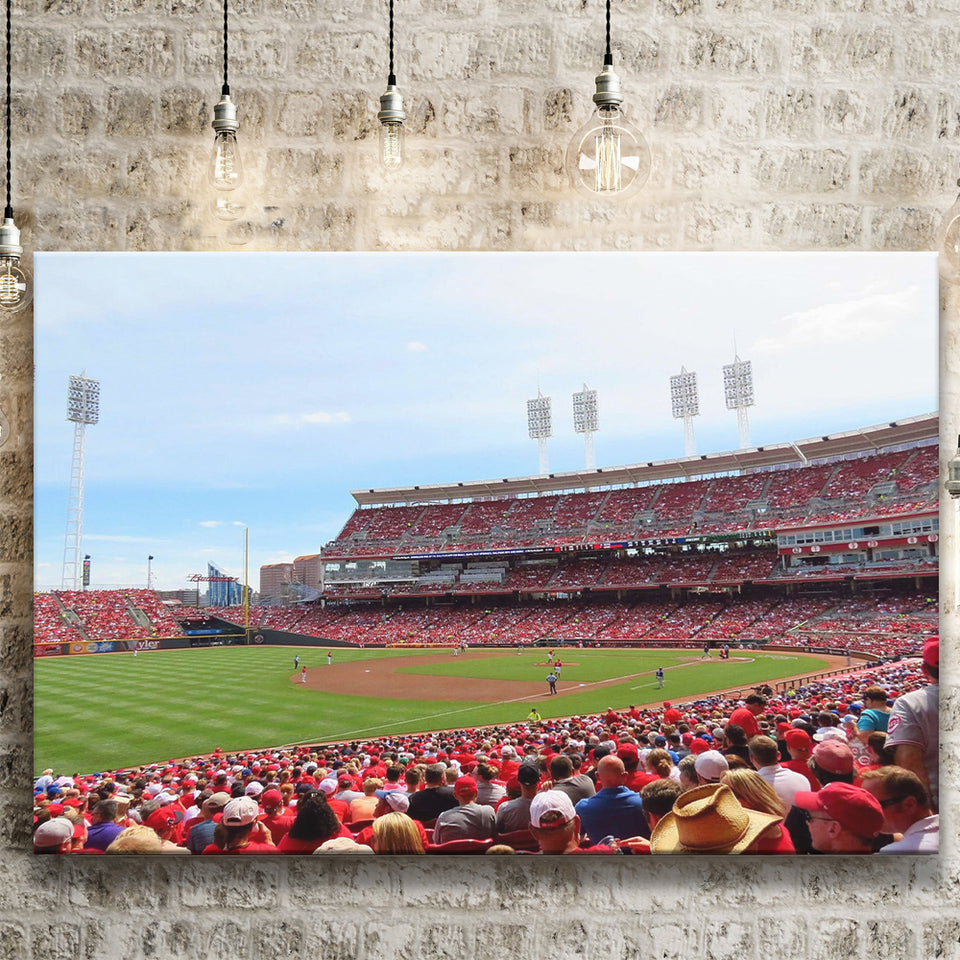 Cincinnati Reds Wall Art Great Americal Ballpark Stadium Canvas Prints,Sport Stadium Art Prints, Fan Gift, Wall Decor