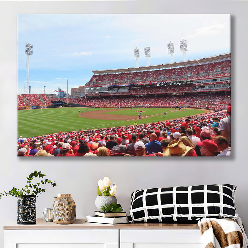 Cincinnati Reds Wall Art Great Americal Ballpark Stadium Canvas Prints,Sport Stadium Art Prints, Fan Gift, Wall Decor