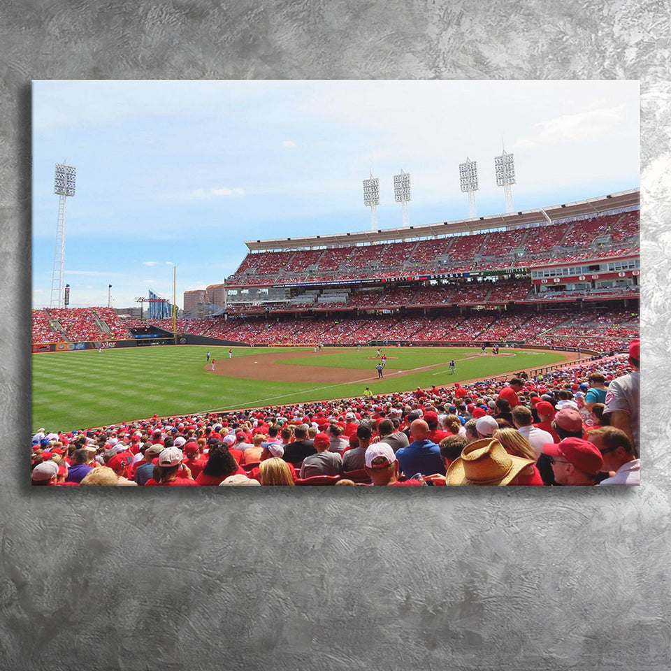 Cincinnati Reds Wall Art Great Americal Ballpark Stadium Canvas Prints,Sport Stadium Art Prints, Fan Gift, Wall Decor