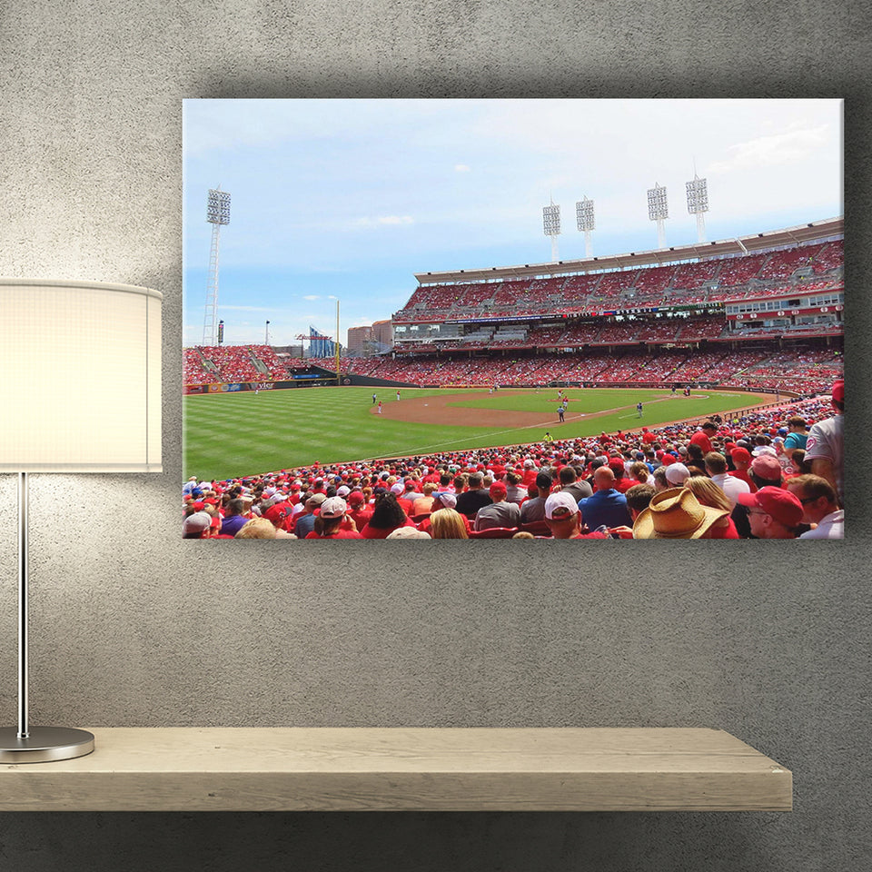 Cincinnati Reds Wall Art Great Americal Ballpark Stadium Canvas Prints,Sport Stadium Art Prints, Fan Gift, Wall Decor
