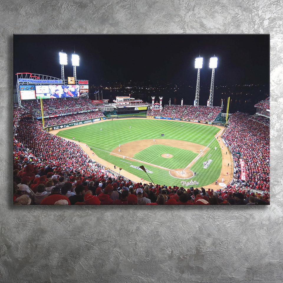 Cincinnati Reds Wall Art Great American Ballpark Stadium Canvas Prints,Sport Stadium Art Prints, Fan Gift, Wall Decor