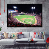 Cincinnati Reds Wall Art Great American Ballpark Stadium Framed Canvas Prints,Sport Stadium Art Prints, Fan Gift
