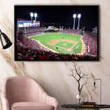Cincinnati Reds Wall Art Great American Ballpark Stadium Framed Canvas Prints,Sport Stadium Art Prints, Fan Gift