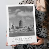 Cincinnati Usa Black And White Art Canvas Prints Wall Art Home Decor