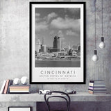 Cincinnati Usa Black And White Art Framed Art Prints Wall Art Decor, Framed Picture