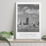 Cincinnati Usa Black And White Art Canvas Prints Wall Art Home Decor