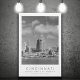 Cincinnati Usa Black And White Art Canvas Prints Wall Art Home Decor