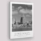 Cincinnati Usa Black And White Art Canvas Prints Wall Art Home Decor