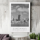 Cincinnati Usa Black And White Art Canvas Prints Wall Art Home Decor