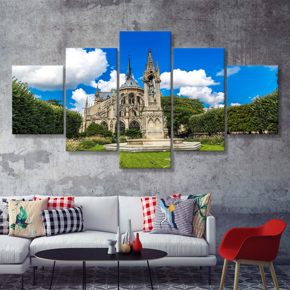 Cinderella castle in Magic Kingdom at Walt Disney World Resort Florida 5 Pieces Canvas Prints Wall Art - Painting Canvas, Multi Panels, Wall Decor