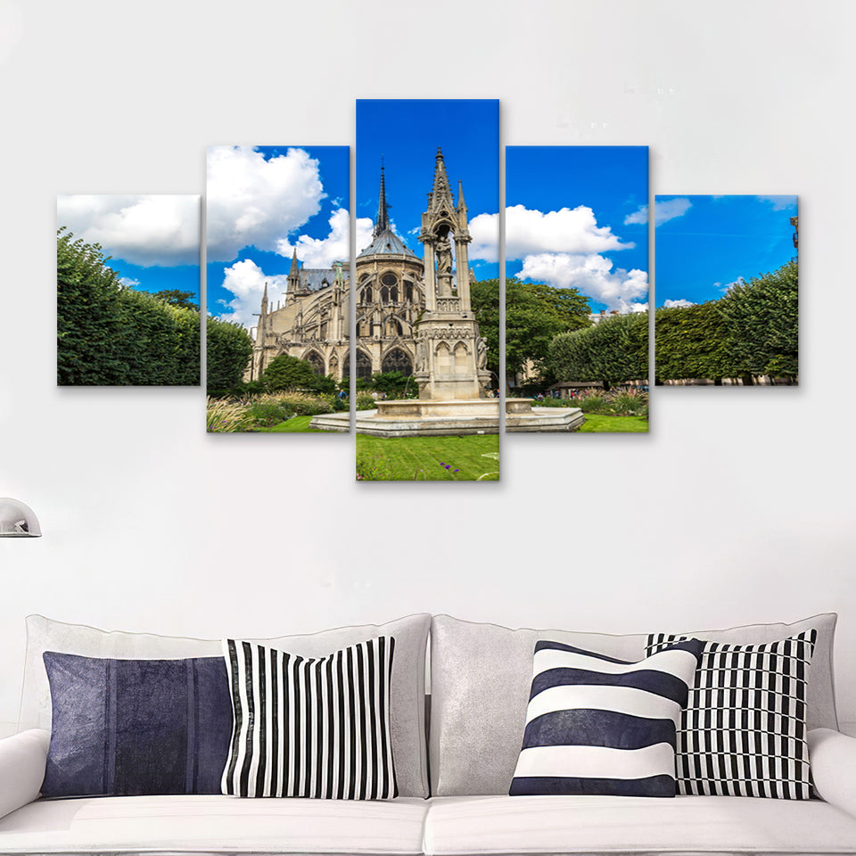 Cinderella castle in Magic Kingdom at Walt Disney World Resort Florida 5 Pieces Canvas Prints Wall Art - Painting Canvas, Multi Panels, Wall Decor