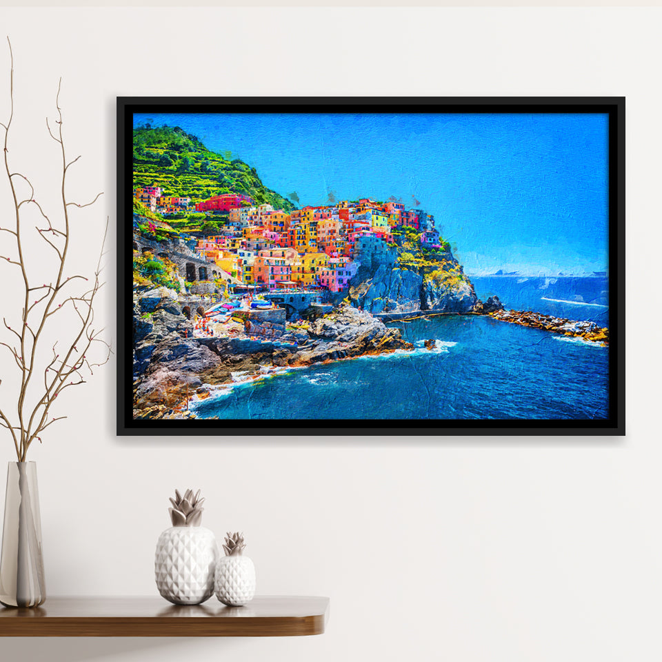 Cinque Terre Cool Framed Canvas Prints Wall Art Decor - Paiting Canvas, Art Prints, Floating Frame
