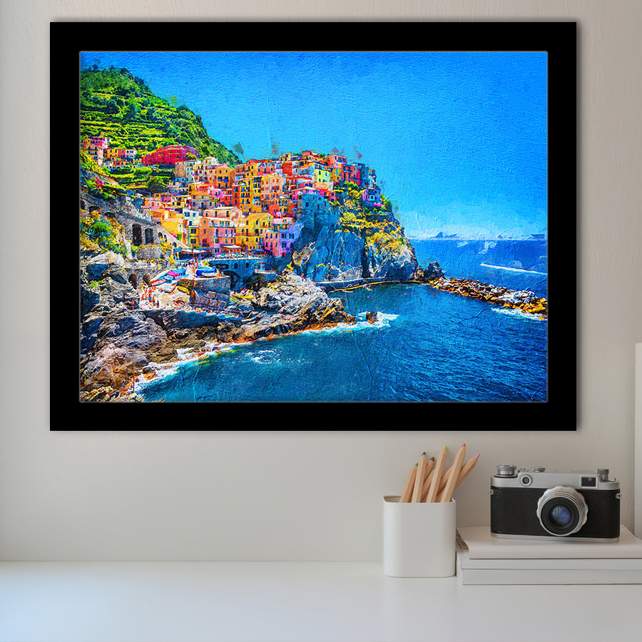 Cinque Terre Cool Framed Art Prints Wall Decor - Painting Prints, Framed Picture, Home Decor