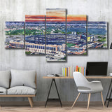 Citi Field Mets Stadium Watercolor, 5 Pieces, Multi Panel Canvas Prints Wall Art Decor