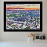 Citi Field Mets Stadium Watercolor, Sport Prints Fan Gift, Framed Art Prints Wall Art Decor