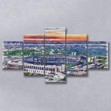 Citi Field Mets Stadium Watercolor, 5 Pieces, Multi Panel Canvas Prints Wall Art Decor