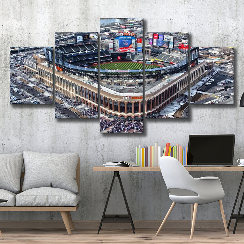 Citi Field Aerial View, Stadium Canvas, Sport Art, Large Canvas, Multi Panels, Canvas Prints Wall Art Decor