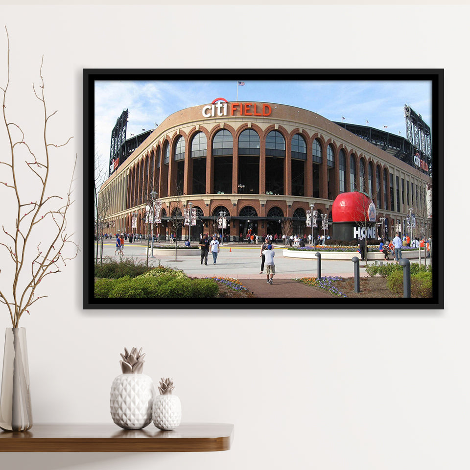 Citi Field Stadium Framed Canvas Prints Stadium New York Mets Wall Art,Sport Stadium Art Prints, Fan Gift