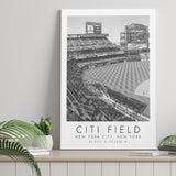 Citi Field New York Mets Print Baseball Lovers Black And White Art Canvas Prints Wall Art Home Decor