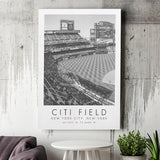 Citi Field New York Mets Print Baseball Lovers Black And White Art Canvas Prints Wall Art Home Decor