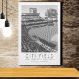 Citi Field New York Mets Print Baseball Lovers Black And White Art Canvas Prints Wall Art Home Decor