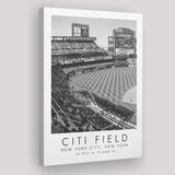 Citi Field New York Mets Print Baseball Lovers Black And White Art Canvas Prints Wall Art Home Decor