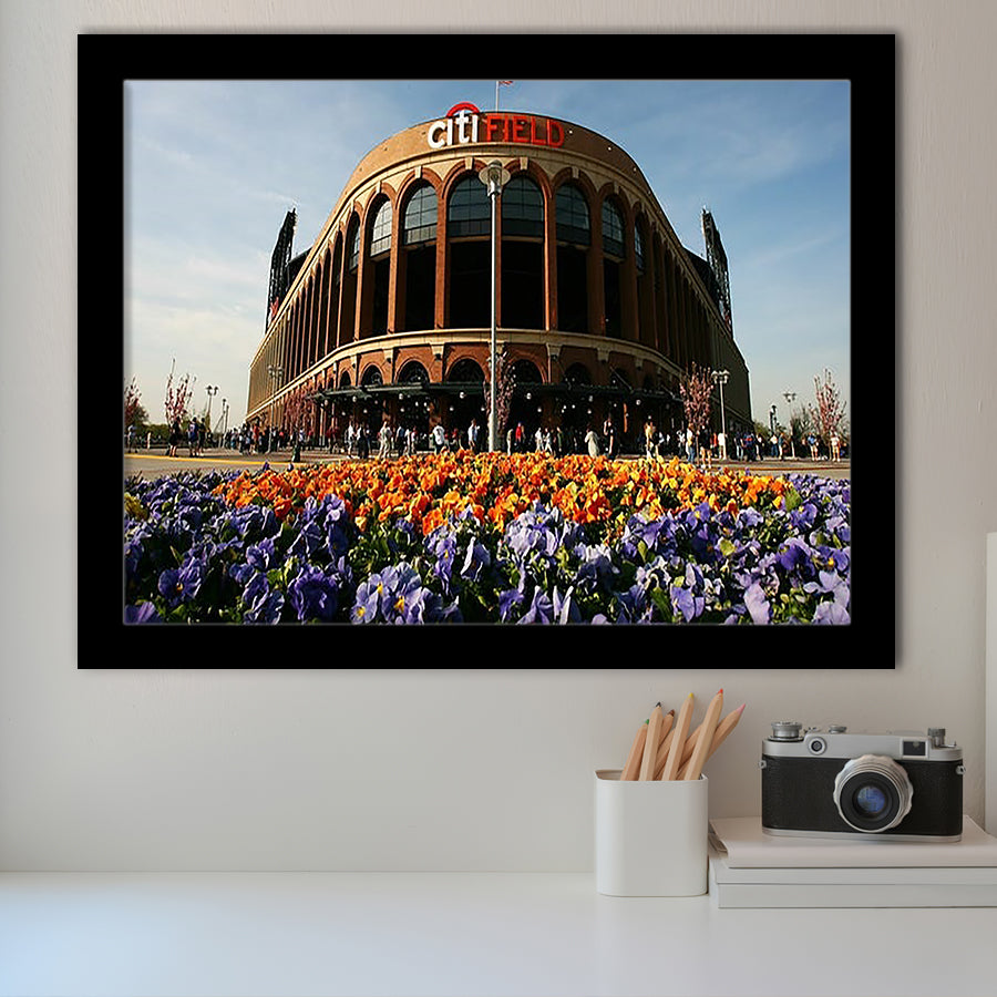 Citi Field Outside View, Stadium Canvas, Sport Art, Gift for him, Framed Art Prints Wall Art Decor, Framed Picture