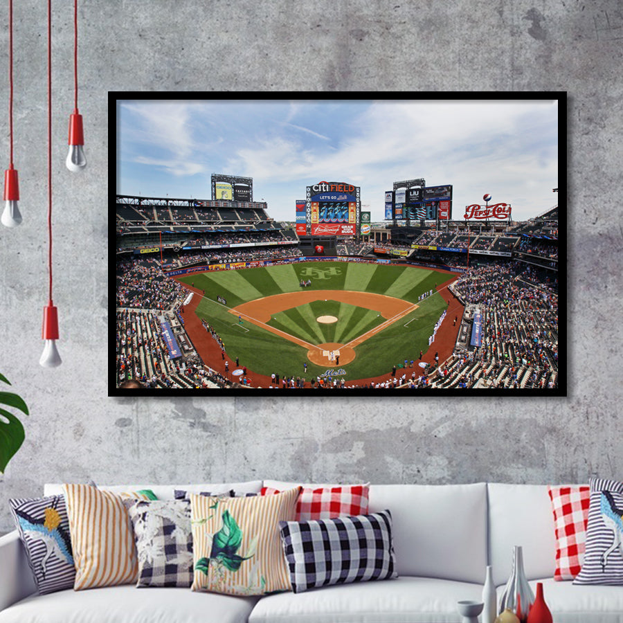 Citi Field Stadium Framed Art Prints Wall Decor - Painting Prints, Wall Art, Framed Picture, Black Frame