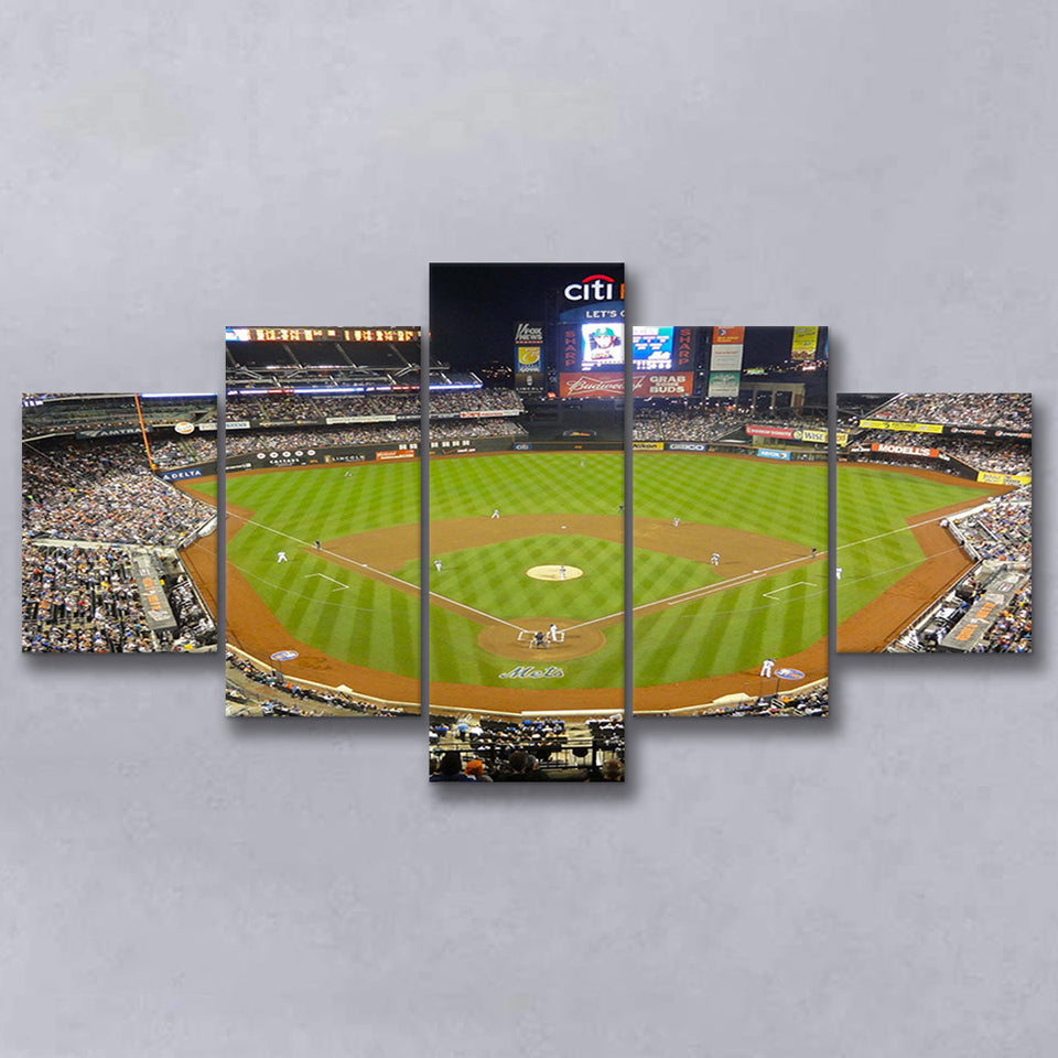 Citi Field Stadium Canvas Prints New York Mets Wall Art,Multi Panels,Sport Stadium Art Prints, Fan Gift
